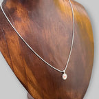 Vintage Mid-Century Mini Floral Pendant Necklace Silver Tone Lucky Gift