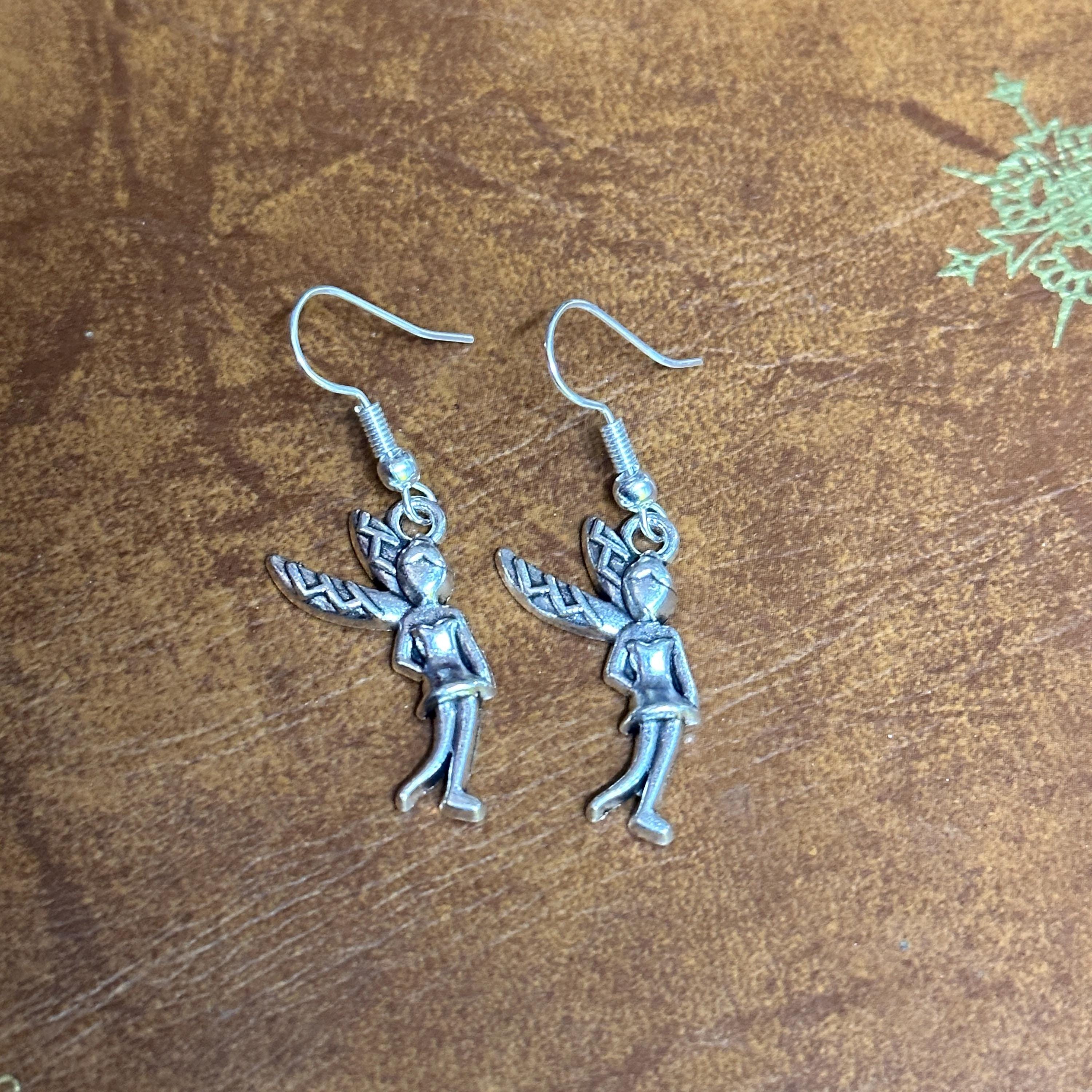 Handmade Fairy Angel Themed Drop Earrings Silver Tone Charm Dangle Earrings Various