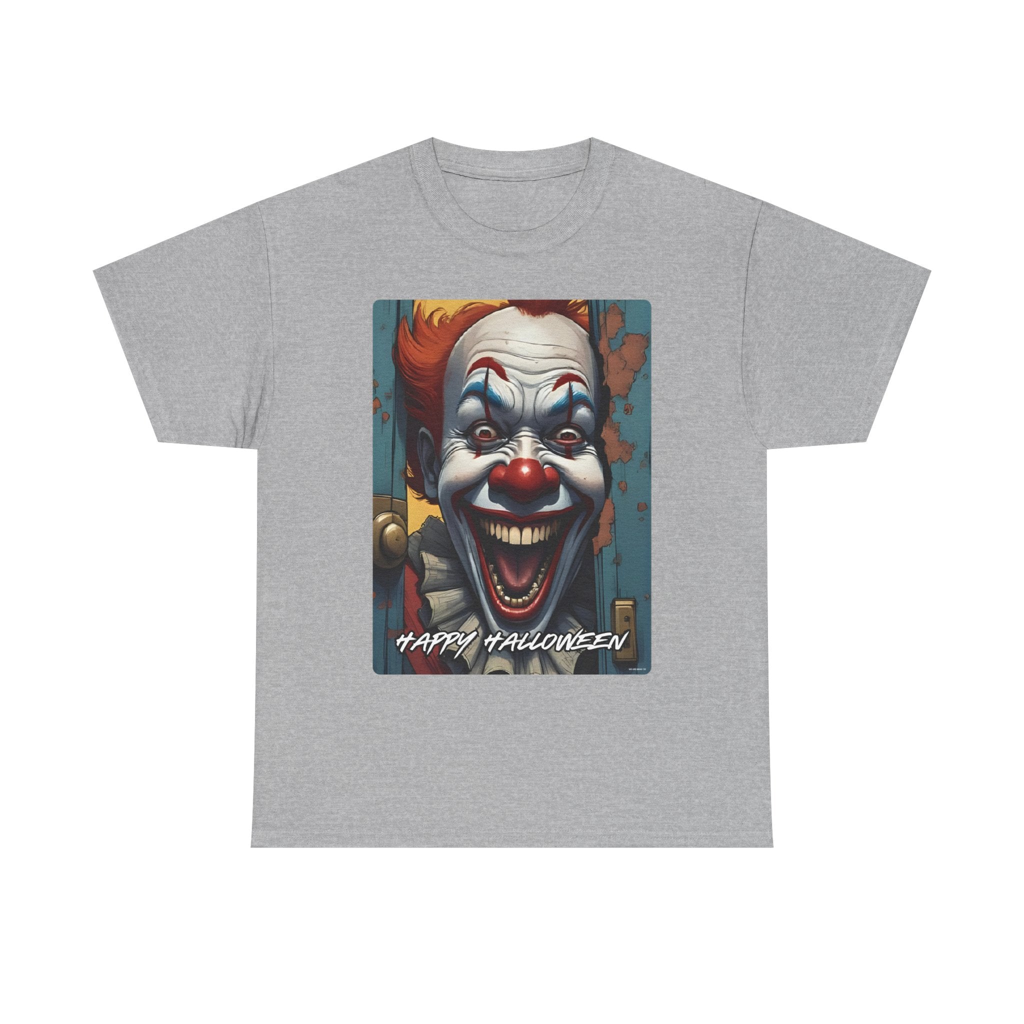 Happy Halloween Clown Novelty Printed T-Shirt 100% Cotton Scary Halloween Tee