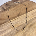 Vintage Mid-Century Silver Drop Bead Necklace 925 Sterling Silver Necklace