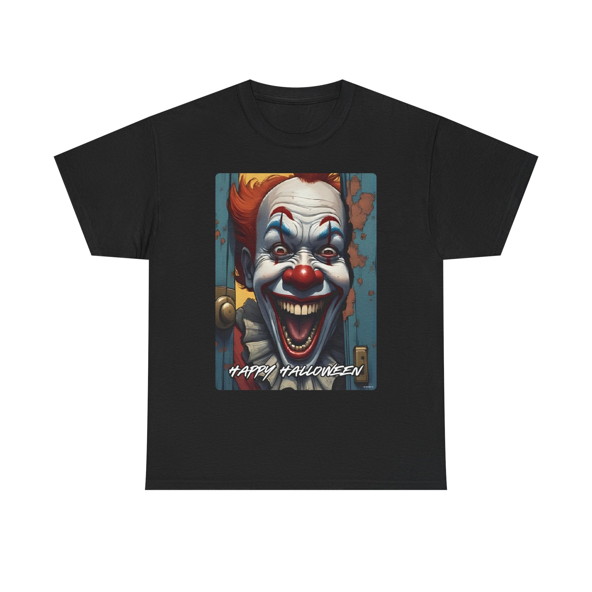Happy Halloween Clown Novelty Printed T-Shirt 100% Cotton Scary Halloween Tee