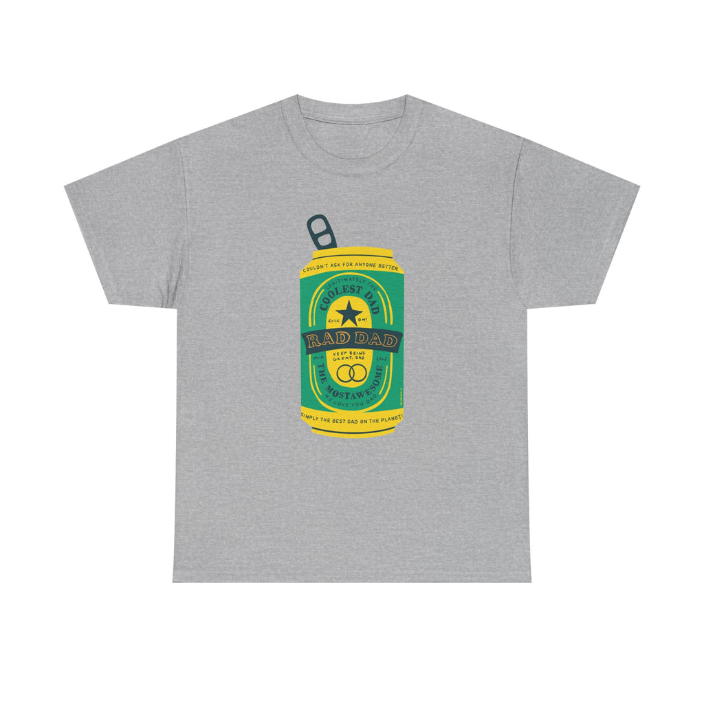 Rad Dad Beer Can Printed T-Shirt 100% Cotton Novelty Dad Tee Birthday Father's Day Gift