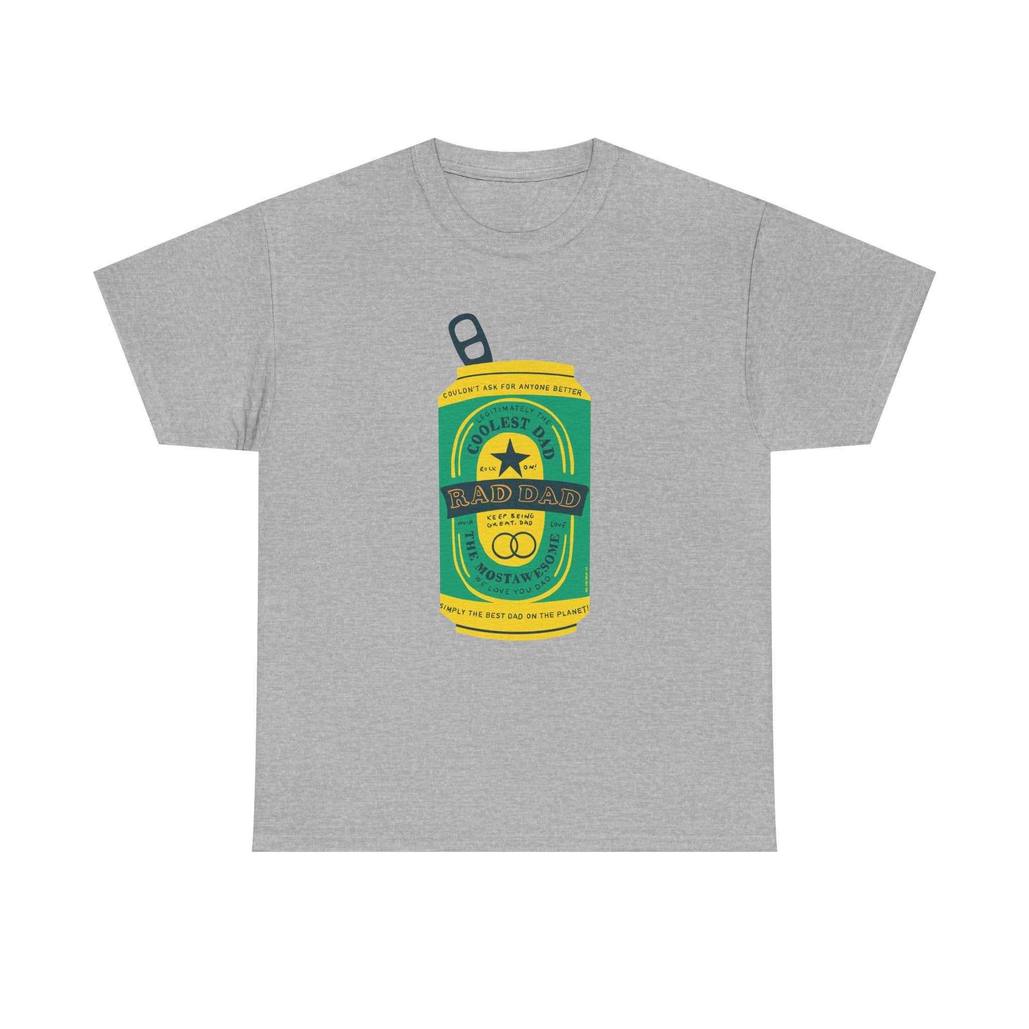 Rad Dad Beer Can Printed T-Shirt 100% Cotton Novelty Dad Tee Birthday Father's Day Gift