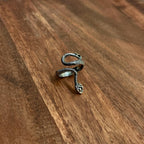 Unique Intricate Gothic Snake Ring Silver Tone Adjustable - Size K