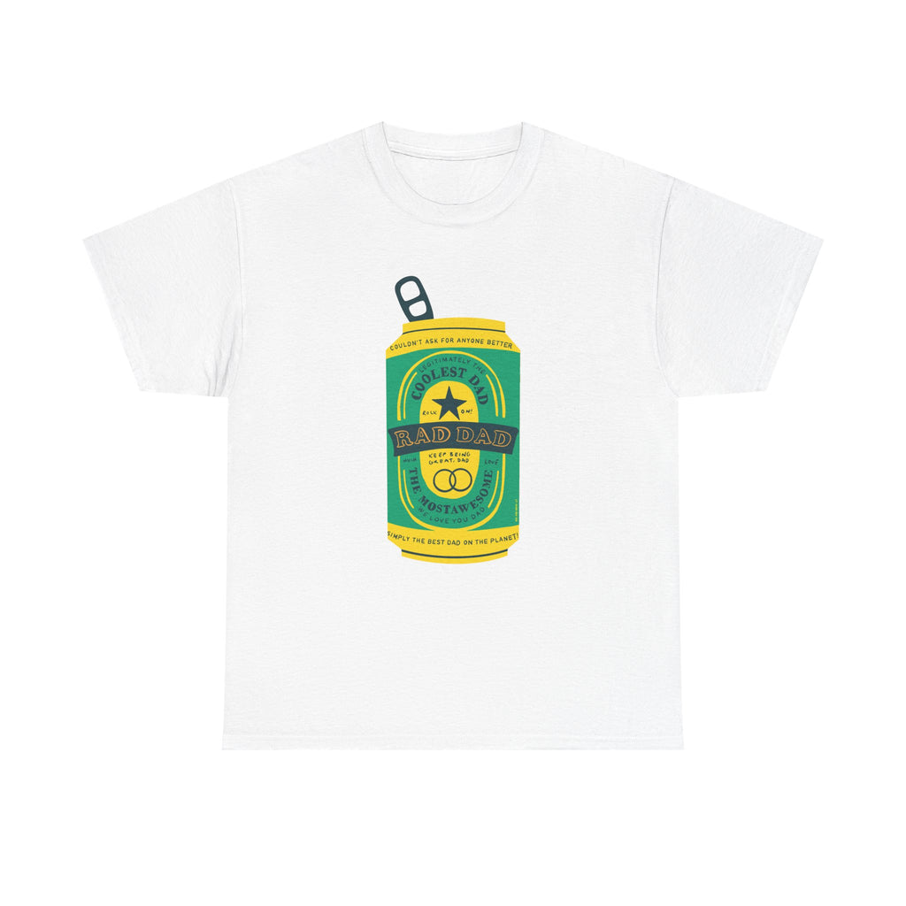Rad Dad Beer Can Printed T-Shirt 100% Cotton Novelty Dad Tee Birthday Father's Day Gift