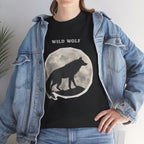 Wild Wolf Printed T-Shirt 100% Cotton Retro Animal Tee