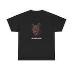 Halloween Hound Printed T-Shirt 100% Cotton Novelty Scary Halloween Dog Tee