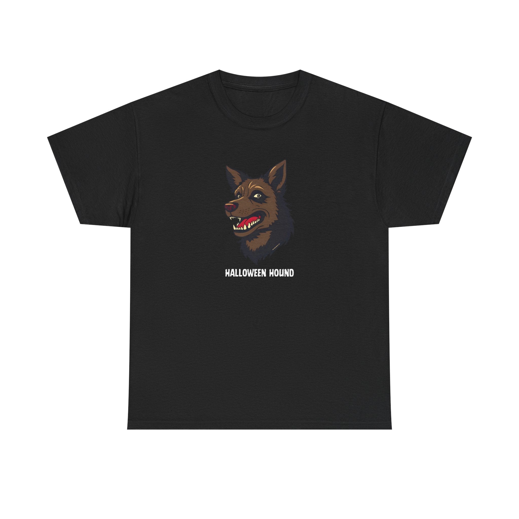 Halloween Hound Printed T-Shirt 100% Cotton Novelty Scary Halloween Dog Tee
