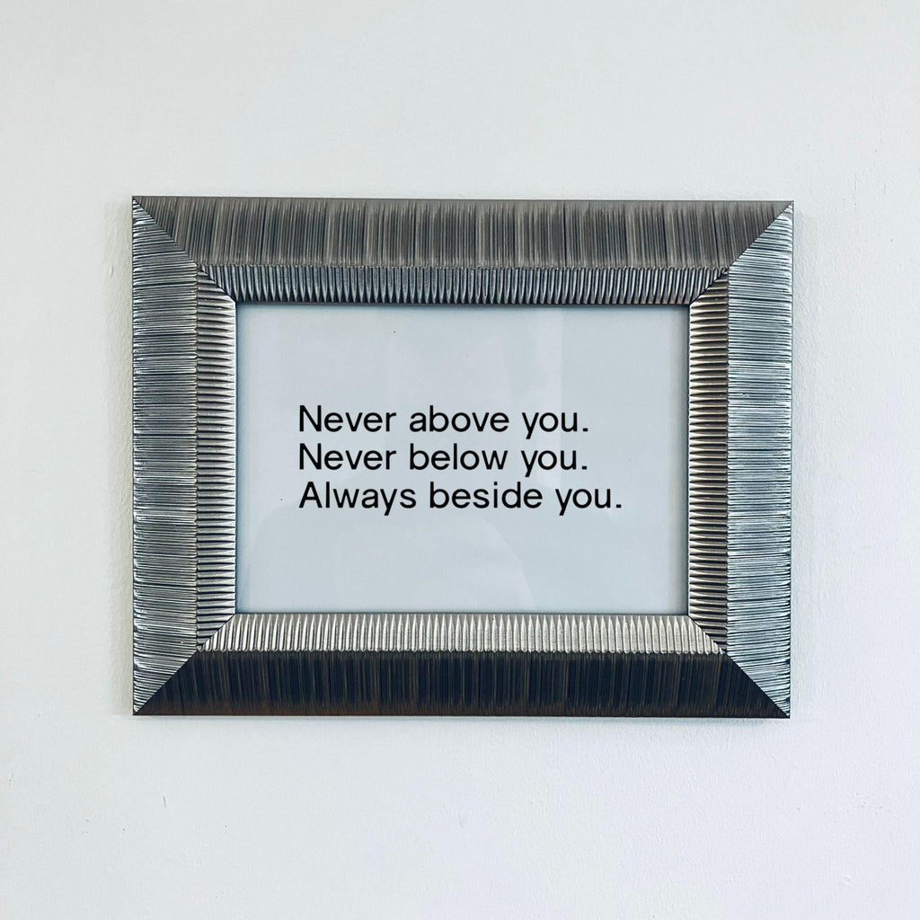 Ribbed Silver Framed Love Quote Print Valentine&#39;s Day Gift Friend Girlfriend Boyfriend Anniversa