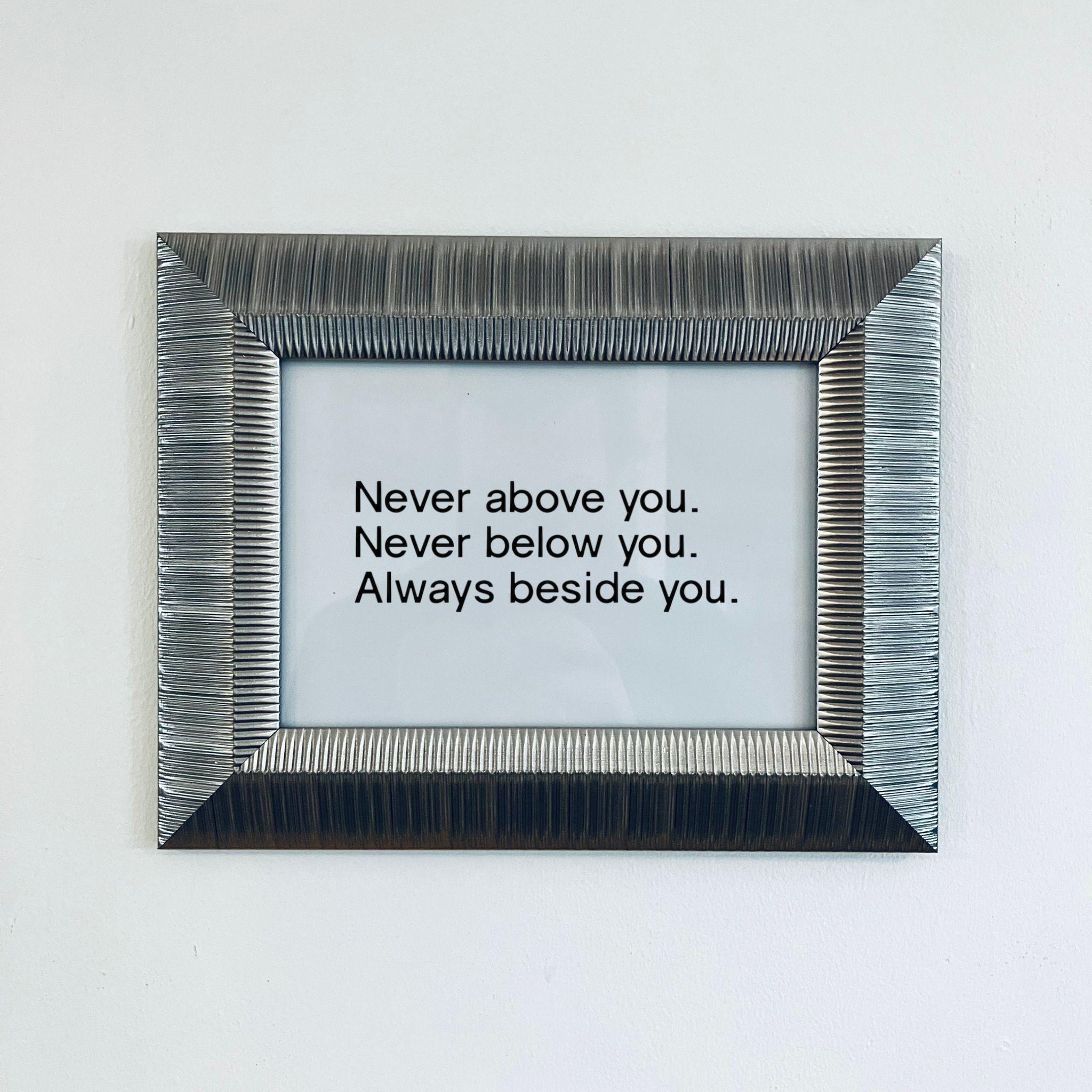 Ribbed Silver Framed Love Quote Print Valentine&#39;s Day Gift Friend Girlfriend Boyfriend Anniversa