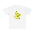 Novelty #1 Dad Hand Printed T-Shirt 100% Cotton Retro Dad Tee Birthday Father's Day Gift