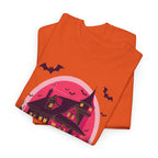 Haunted House Printed T-Shirt 100% Cotton Novelty Scary Halloween Tee