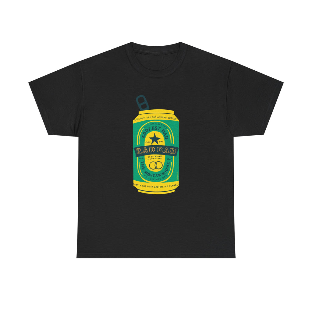 Rad Dad Beer Can Printed T-Shirt 100% Cotton Novelty Dad Tee Birthday Father's Day Gift