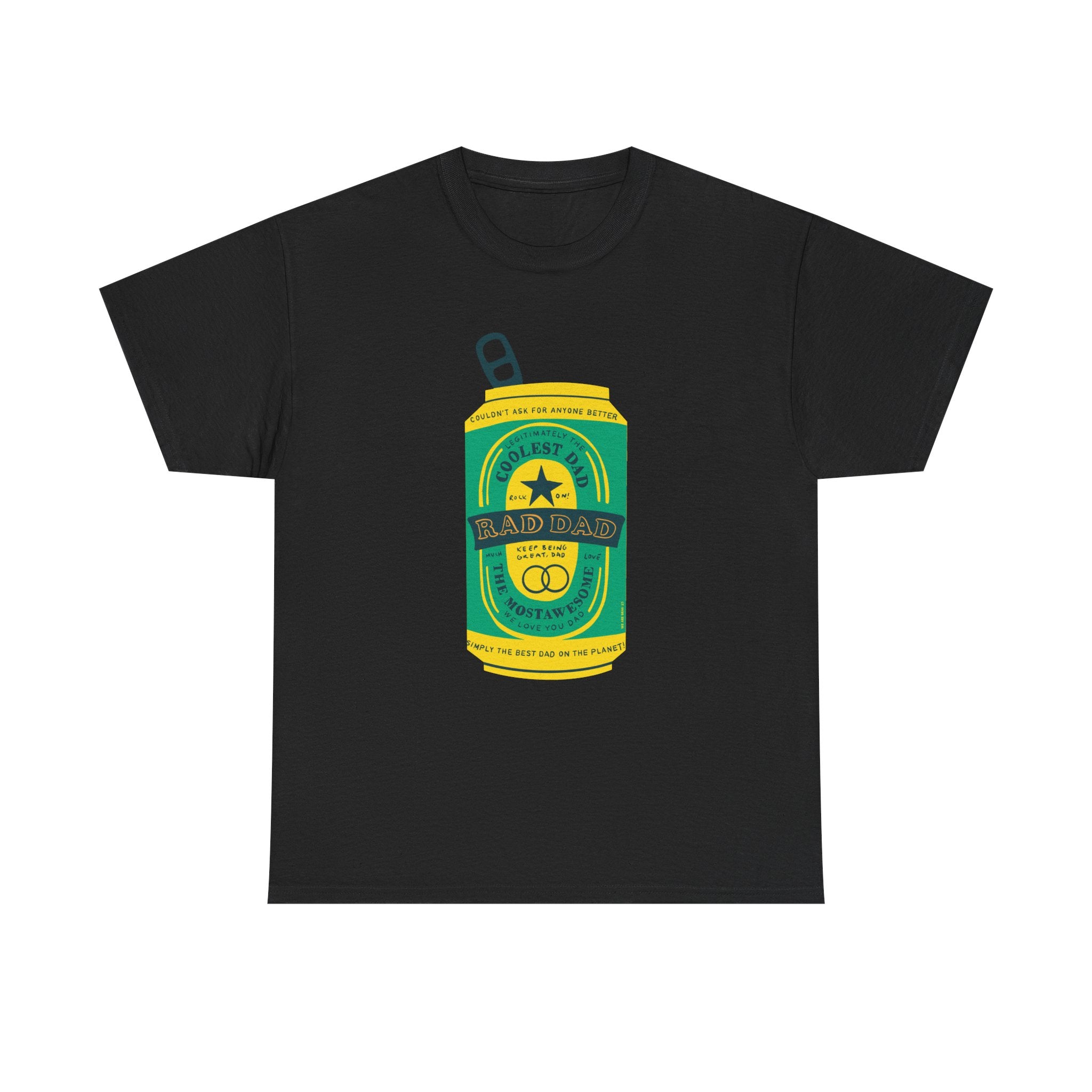 Rad Dad Beer Can Printed T-Shirt 100% Cotton Novelty Dad Tee Birthday Father's Day Gift