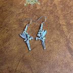 Handmade Fairy Angel Themed Drop Earrings Silver Tone Charm Dangle Earrings Various