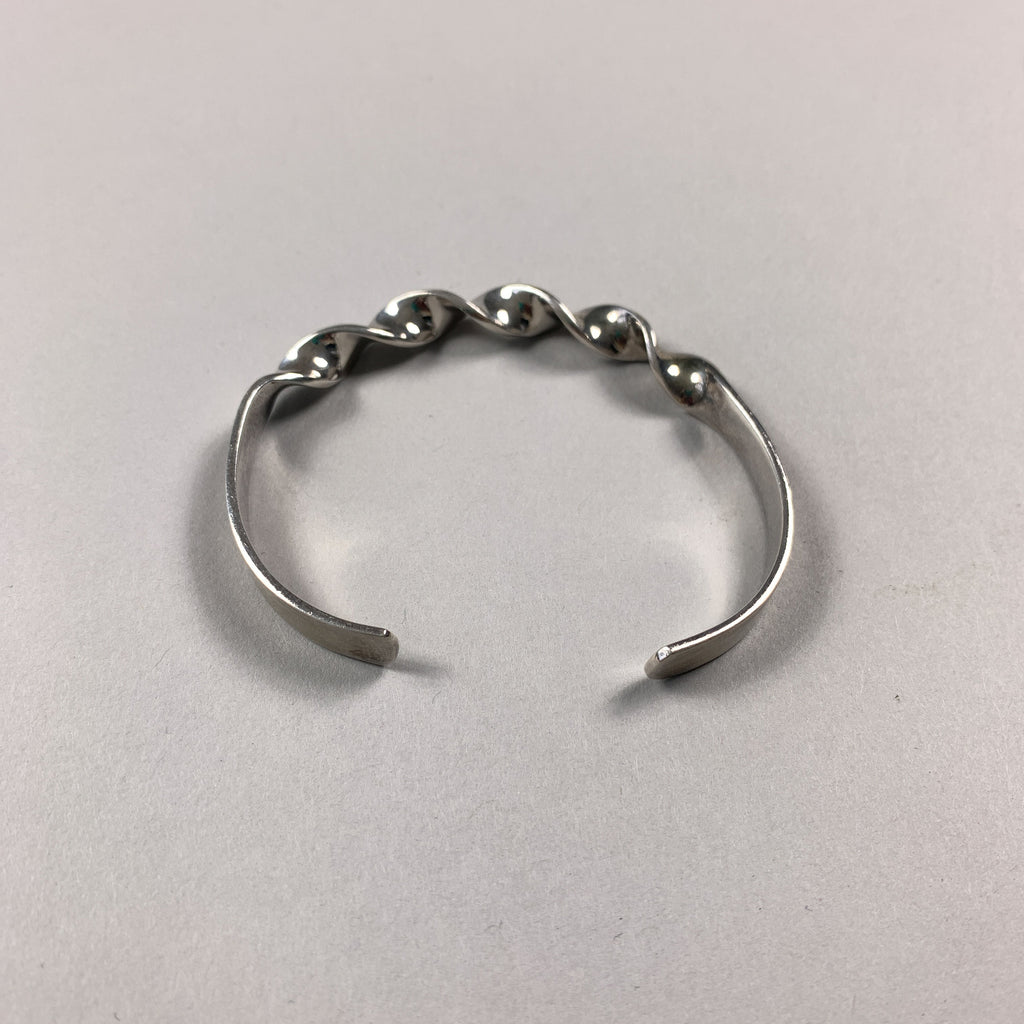 Vintage 925 Sterling Solid Silver Twist Bracelet Hallmarked
