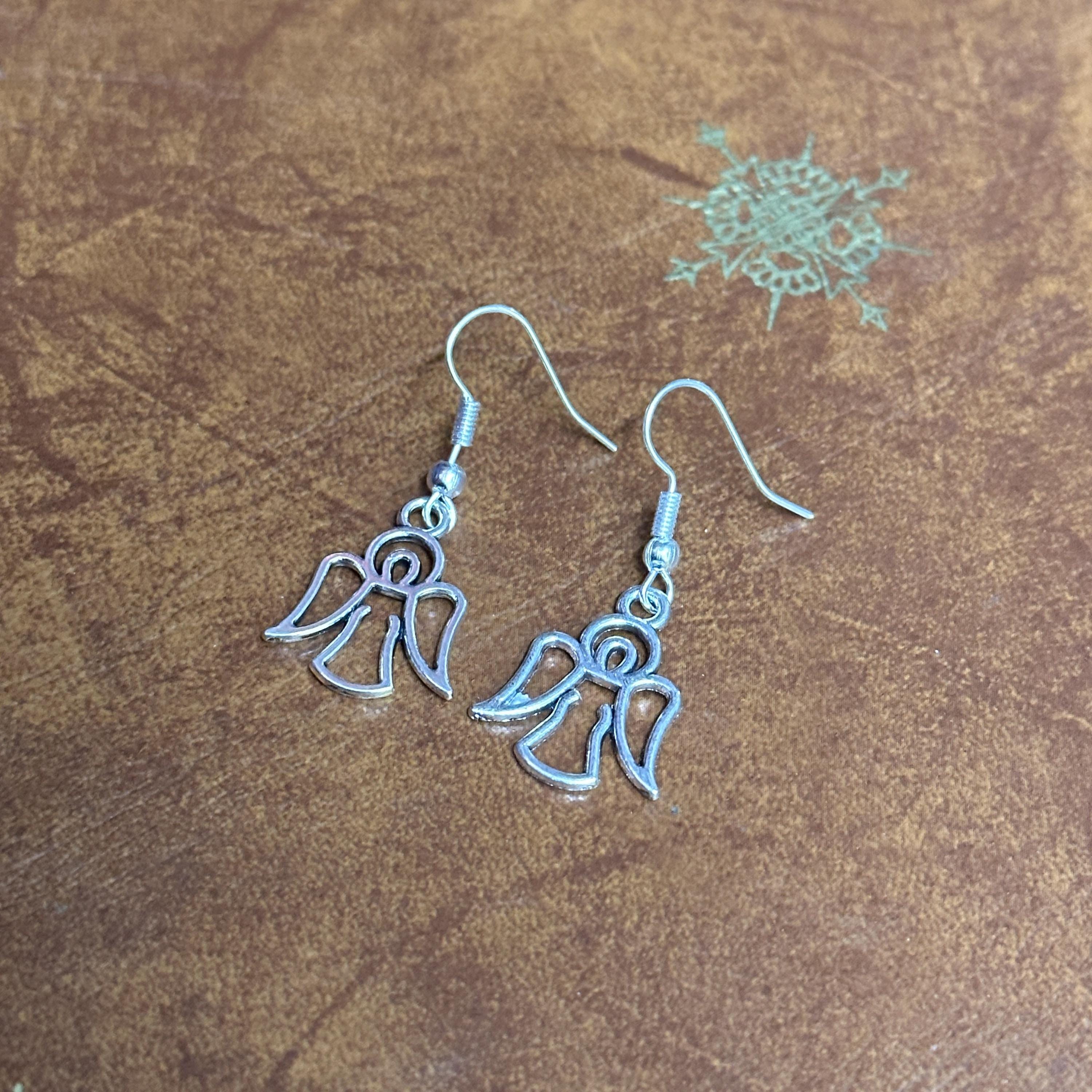 Handmade Fairy Angel Themed Drop Earrings Silver Tone Charm Dangle Earrings Various