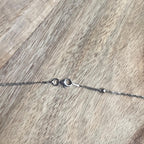 Vintage Mid-Century Long Delicate Sterling Silver Drop Beaded Necklace