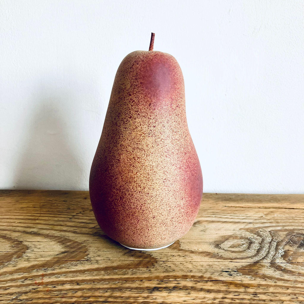 Classic Large Painted Pear Fruit Ornament Red Unique Homeware Gift 17cm