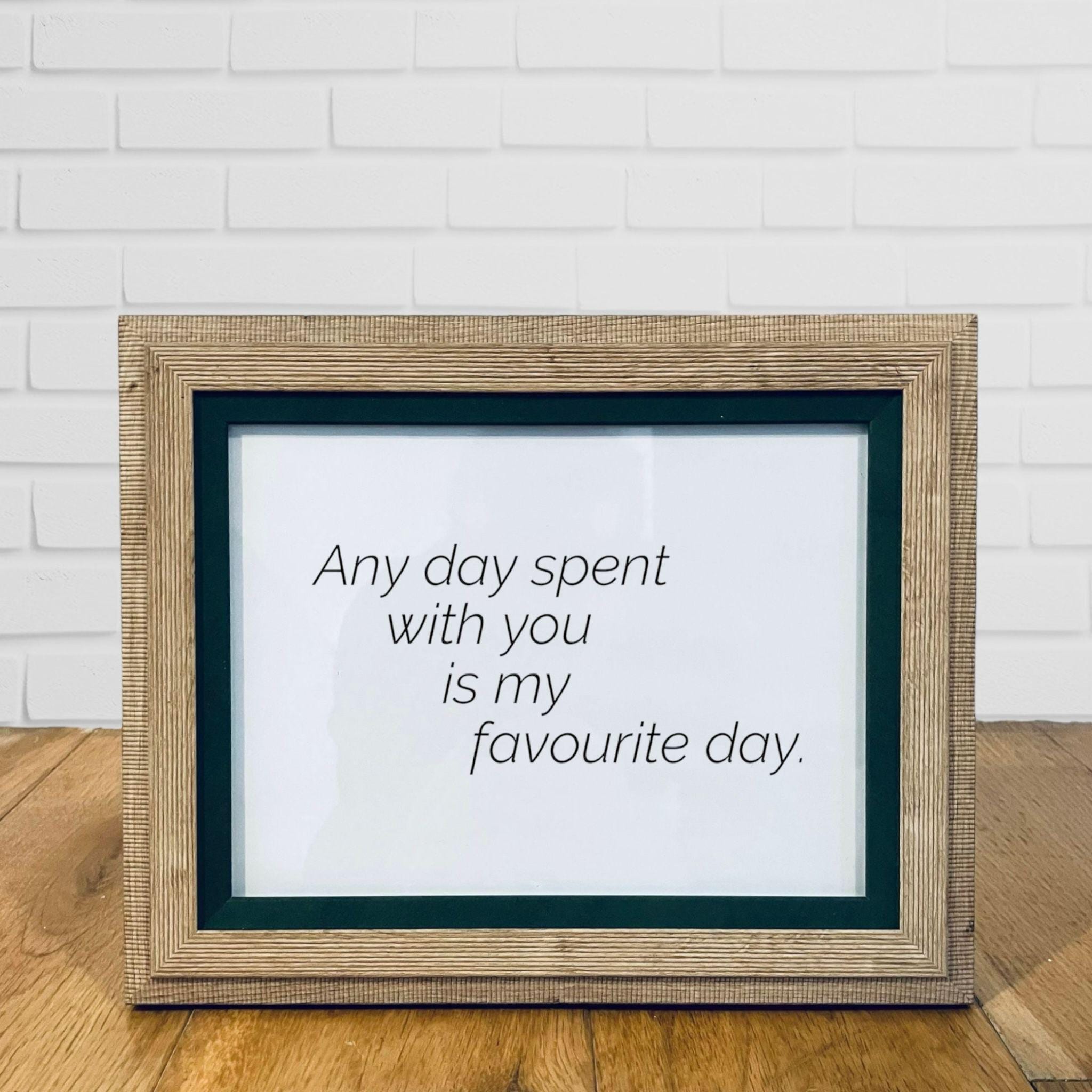 Natural Wood Framed Love Quote Print Valentine&#39;s Day Gift Friend Girlfriend Boyfriend Anniversar