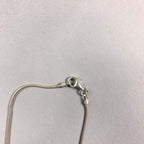 Vintage 925 Sterling Silver Labradorite Square Pendant & Snake Chain Necklace