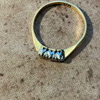Vintage Gold Clear Gem Diamond Cluster Eternity Ring Gift - Size P