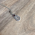 Vintage Delicate 925 Sterling Silver Red Gemstone Necklace Celtic Tribal Gift