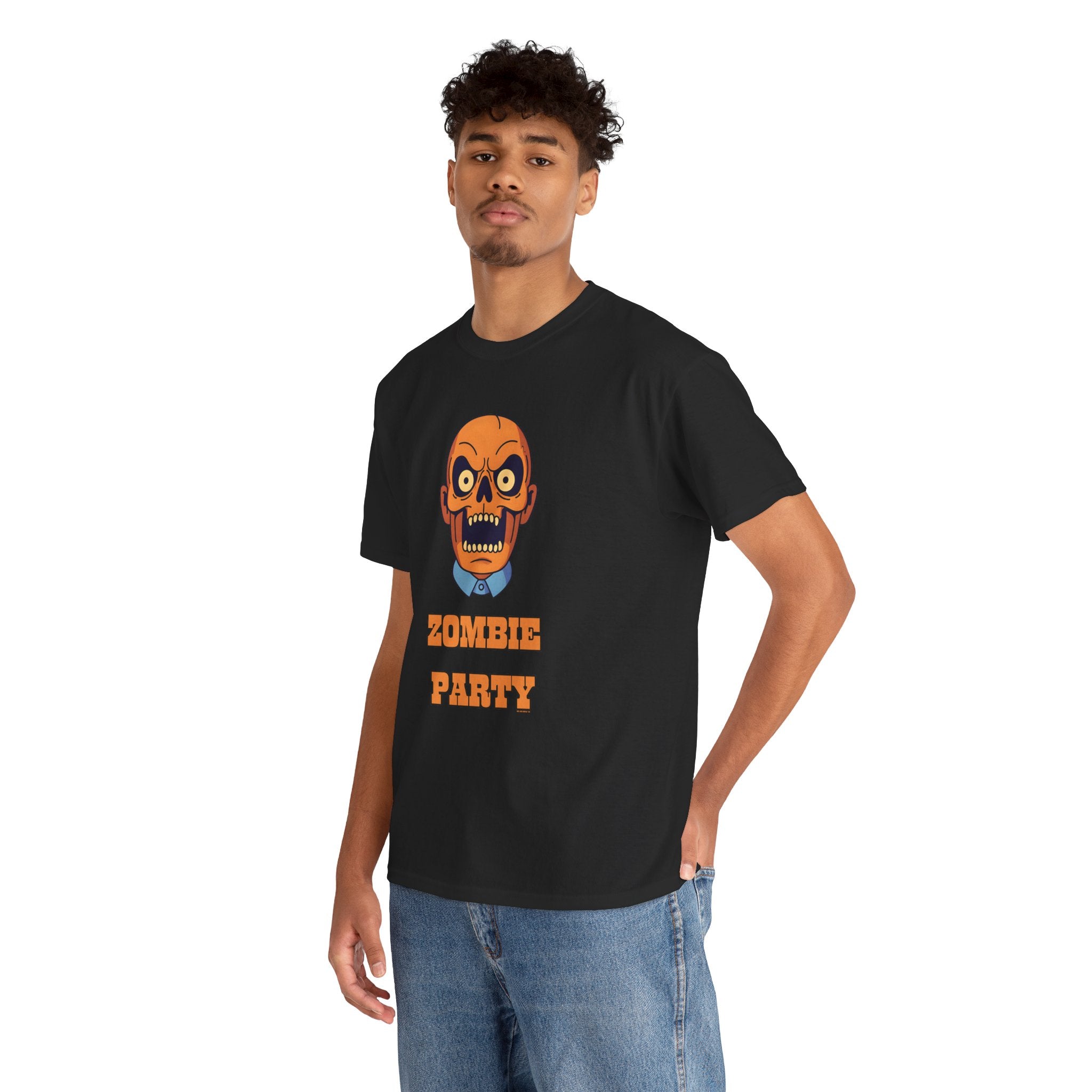 Zombie Party Printed T-Shirt 100% Cotton Novelty Scary Skull Halloween Tee
