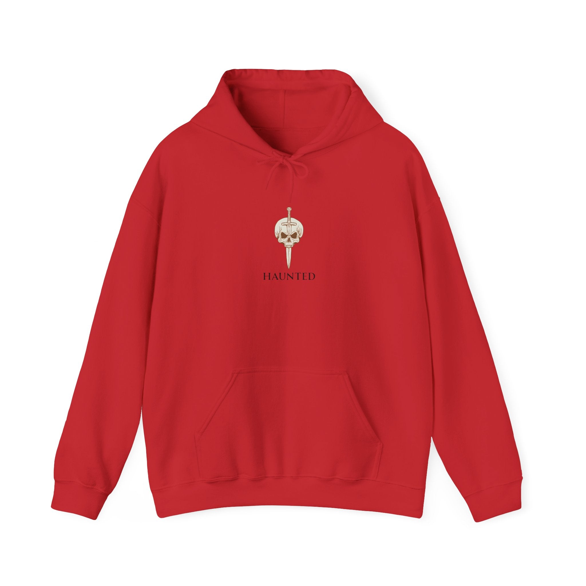 Haunted Skull & Dagger Printed Hoodie Unisex Hooded Sweatshirt Creepy Halloween Clothing Goth Gift