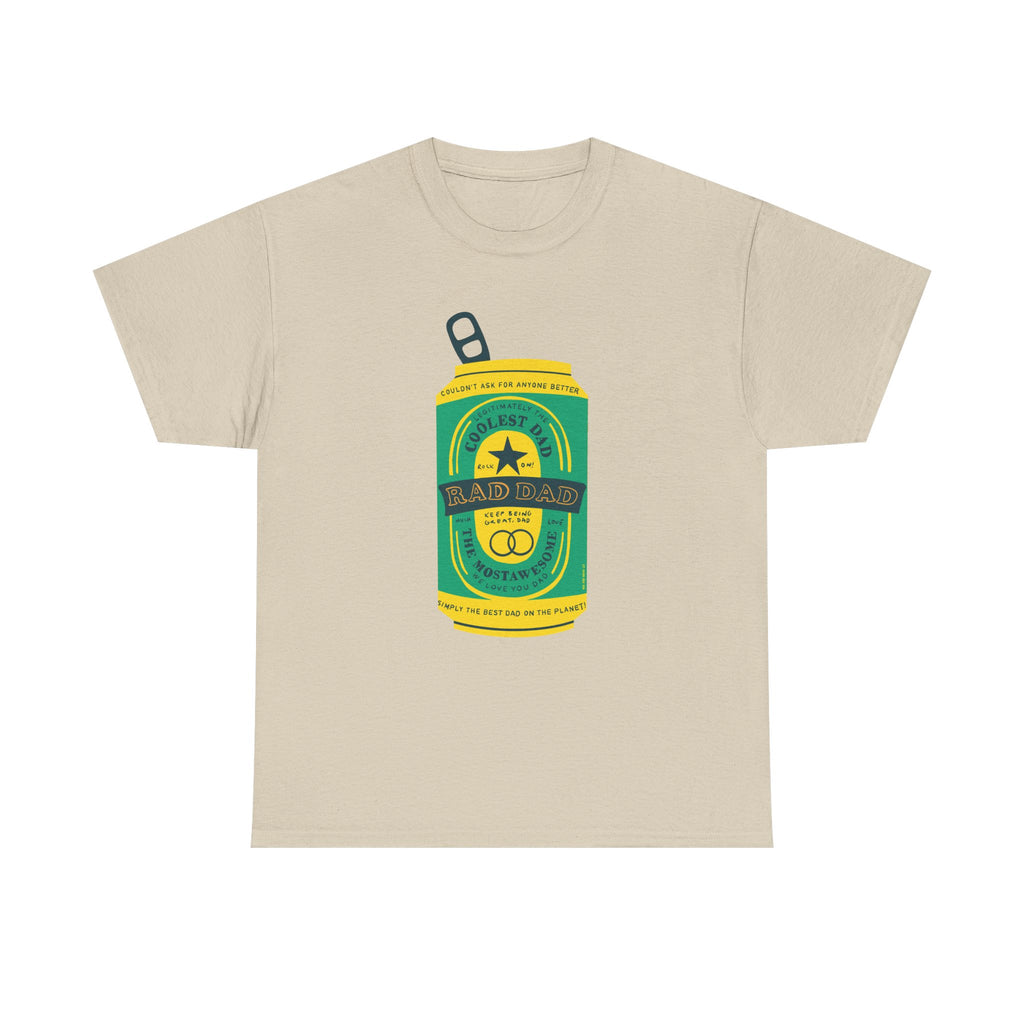 Rad Dad Beer Can Printed T-Shirt 100% Cotton Novelty Dad Tee Birthday Father's Day Gift