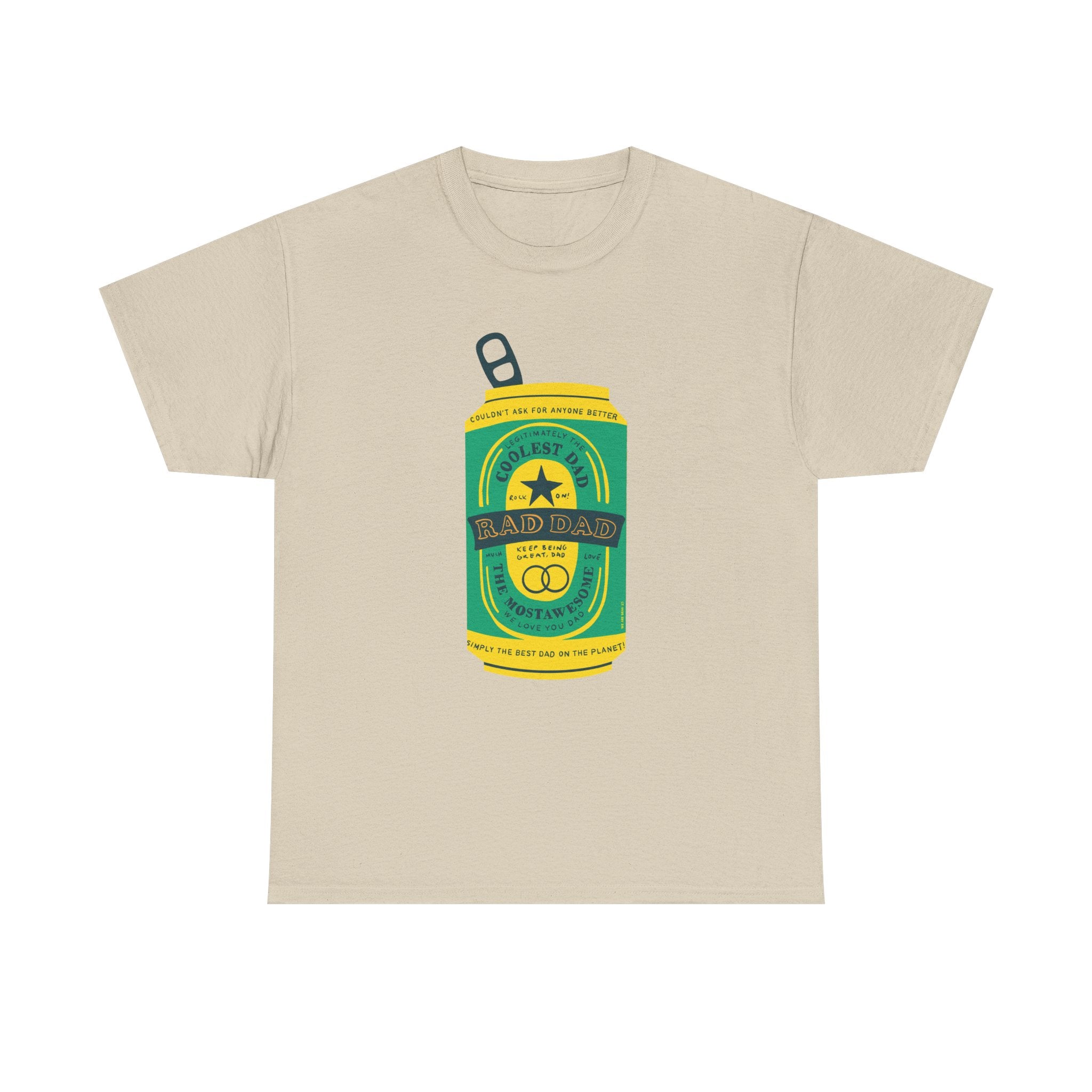 Rad Dad Beer Can Printed T-Shirt 100% Cotton Novelty Dad Tee Birthday Father's Day Gift