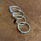 Vintage Stackable Costume Silver/Gold Tone Party Ring Collection 4 Pieces - Size R 1/2