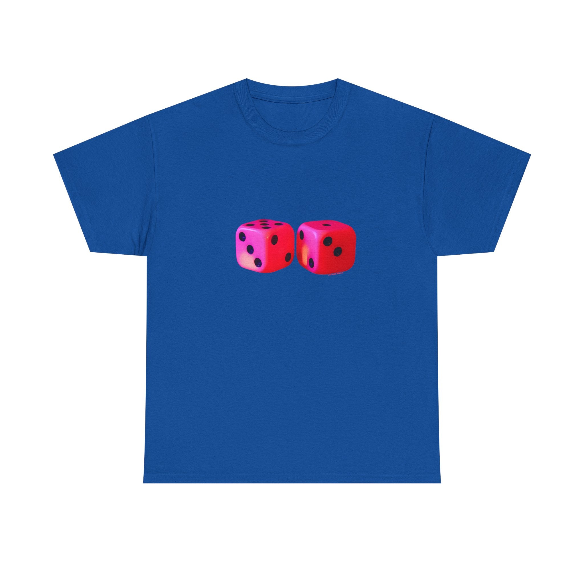 Neon Dice Printed T-Shirt 100% Cotton Lucky Dice Casino Tee Gift