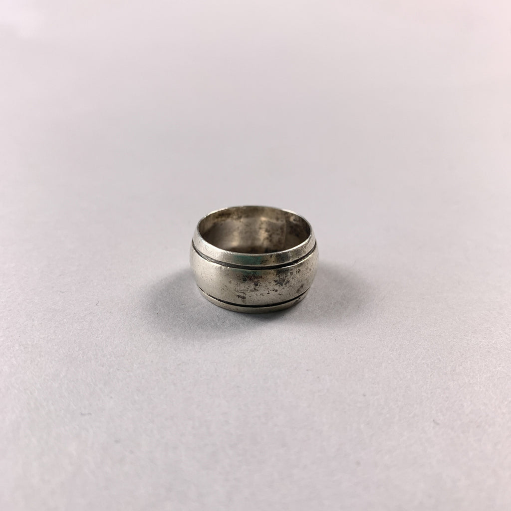 Vintage 925 Sterling Silver Double Ring Band Size N