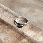 Vintage Unique 925 Silver Dark Green Gemstone Ring - Size L 1/2
