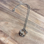 Vintage Unique Solid Silver Rose Pendant Necklace 925 Sterling Silver Gift
