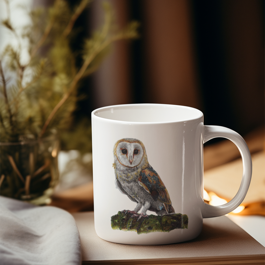 Barn Owl Mug – 11oz Ceramic Wildlife Coffee Cup