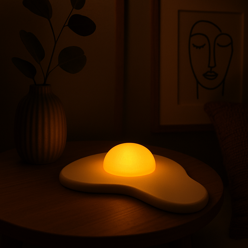 Fried Egg Lamp – Eco-Friendly 3D Printed USB Night Light