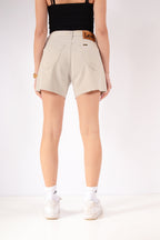 Vintage Lee Raw Cut Denim Shorts Beige/Cream
