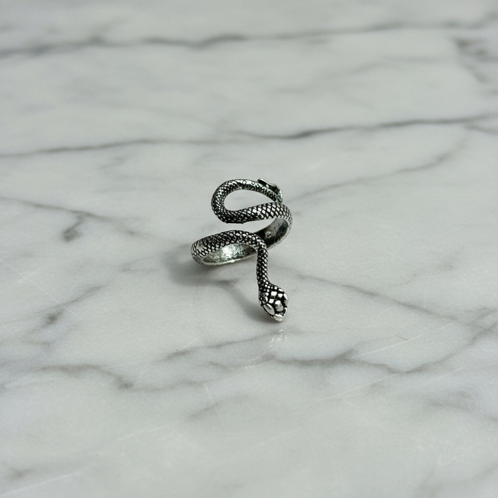 Gothic Snake Adjustable Ring