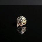 Oversized Gothic Horror Demon Skull Statement Ring Silver Tone Halloween Witch Ring - Various Sizes