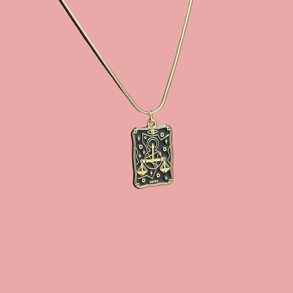 Justice  tarot card pendant necklace