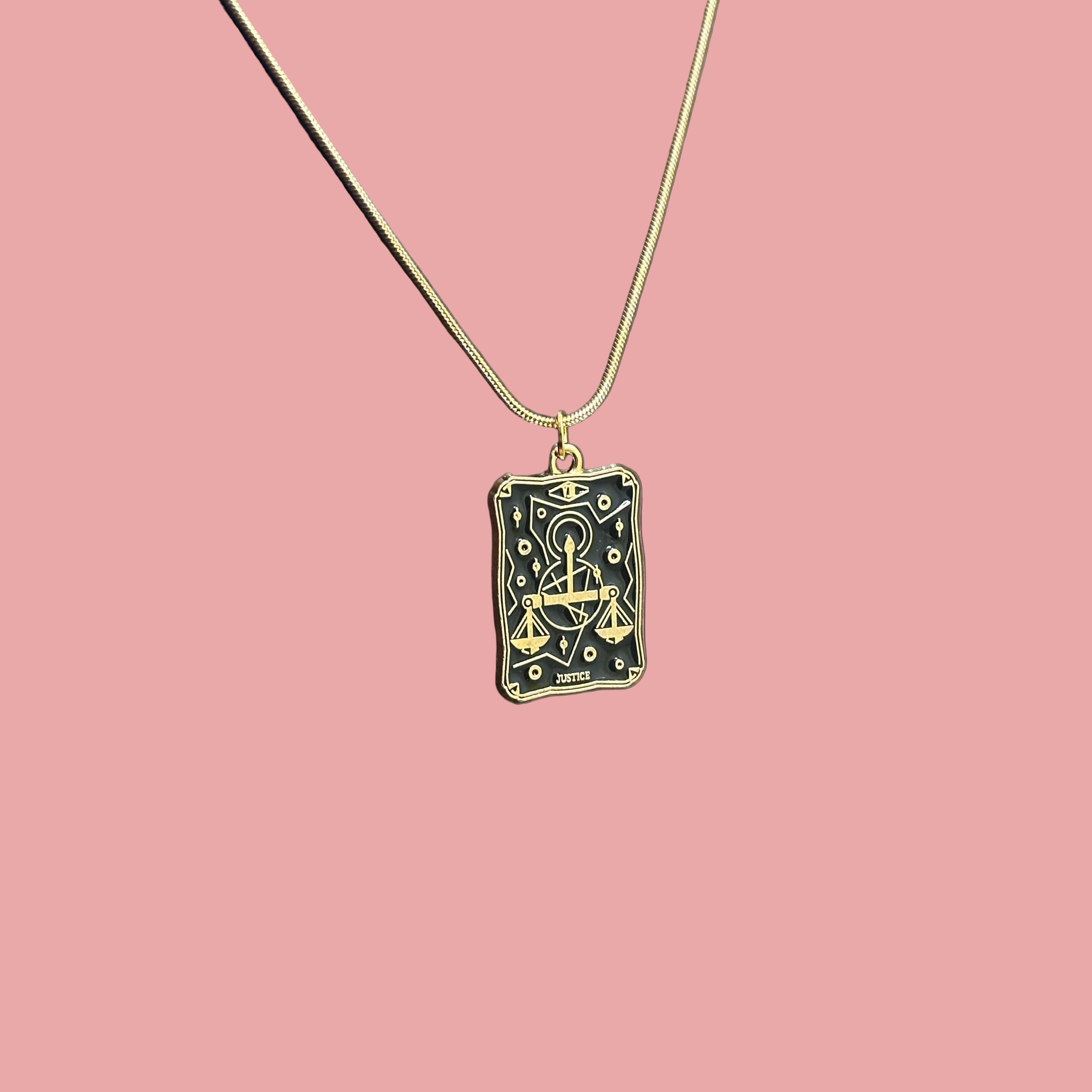 Justice  tarot card pendant necklace