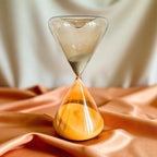 Large 70s Inspired Retro Glass Sand Egg Timer Orange Homeware Gift 19cm