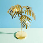 Retro 80s Inspired Gold Metal Palm Tree Desk Ornament Homeware Gift 16.5cm