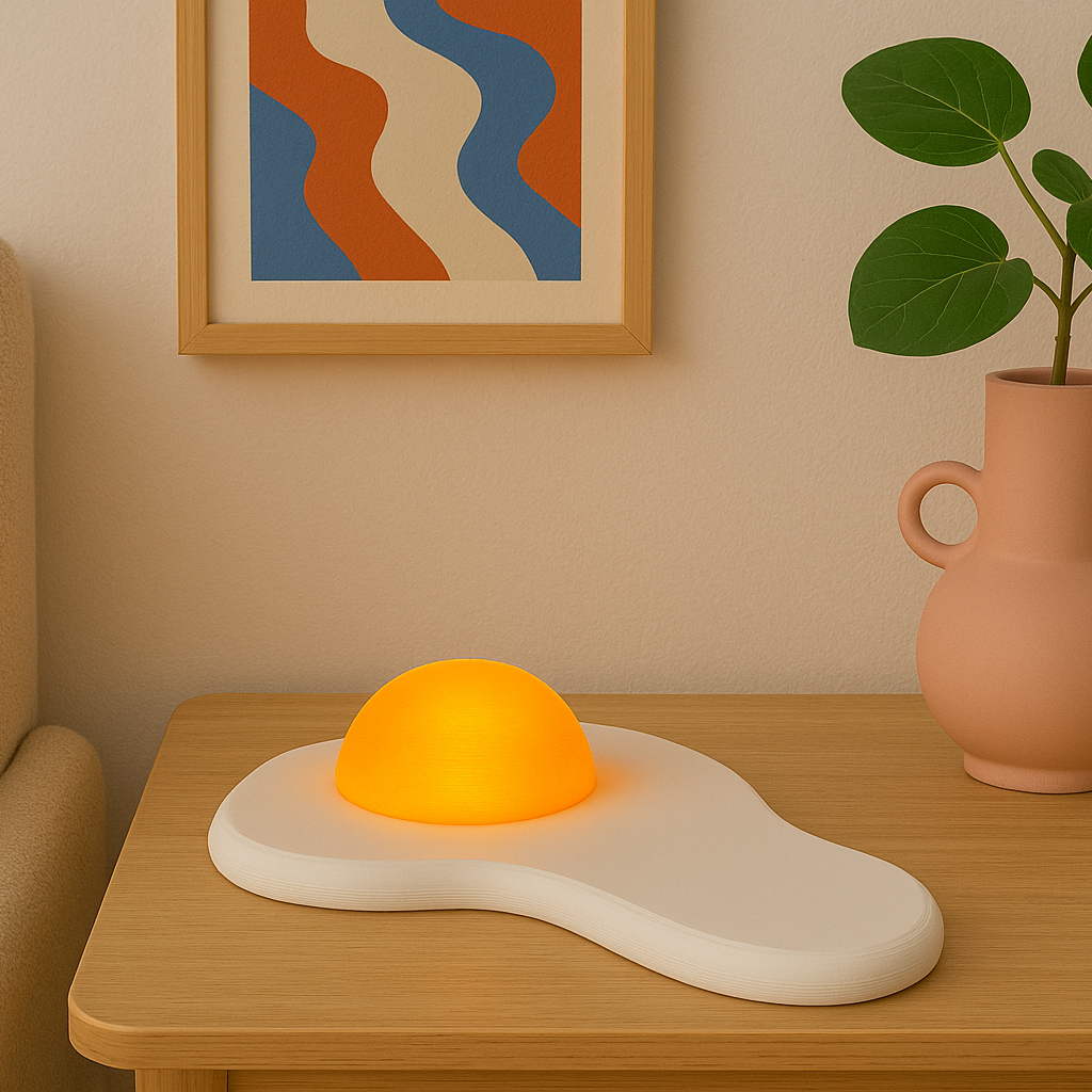 Fried Egg Lamp – Eco-Friendly 3D Printed USB Night Light