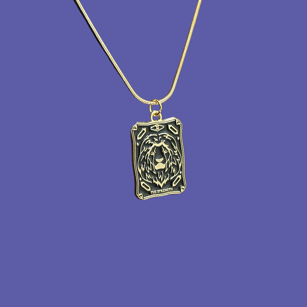 The Strength Tarot Card Pendant Necklace