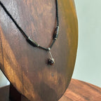 Vintage Unique Ethnic Tribal Single Bead Necklace Black/Brown