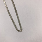Vintage 925 Sterling Silver Short Choker Chain Necklace Made In Italy.