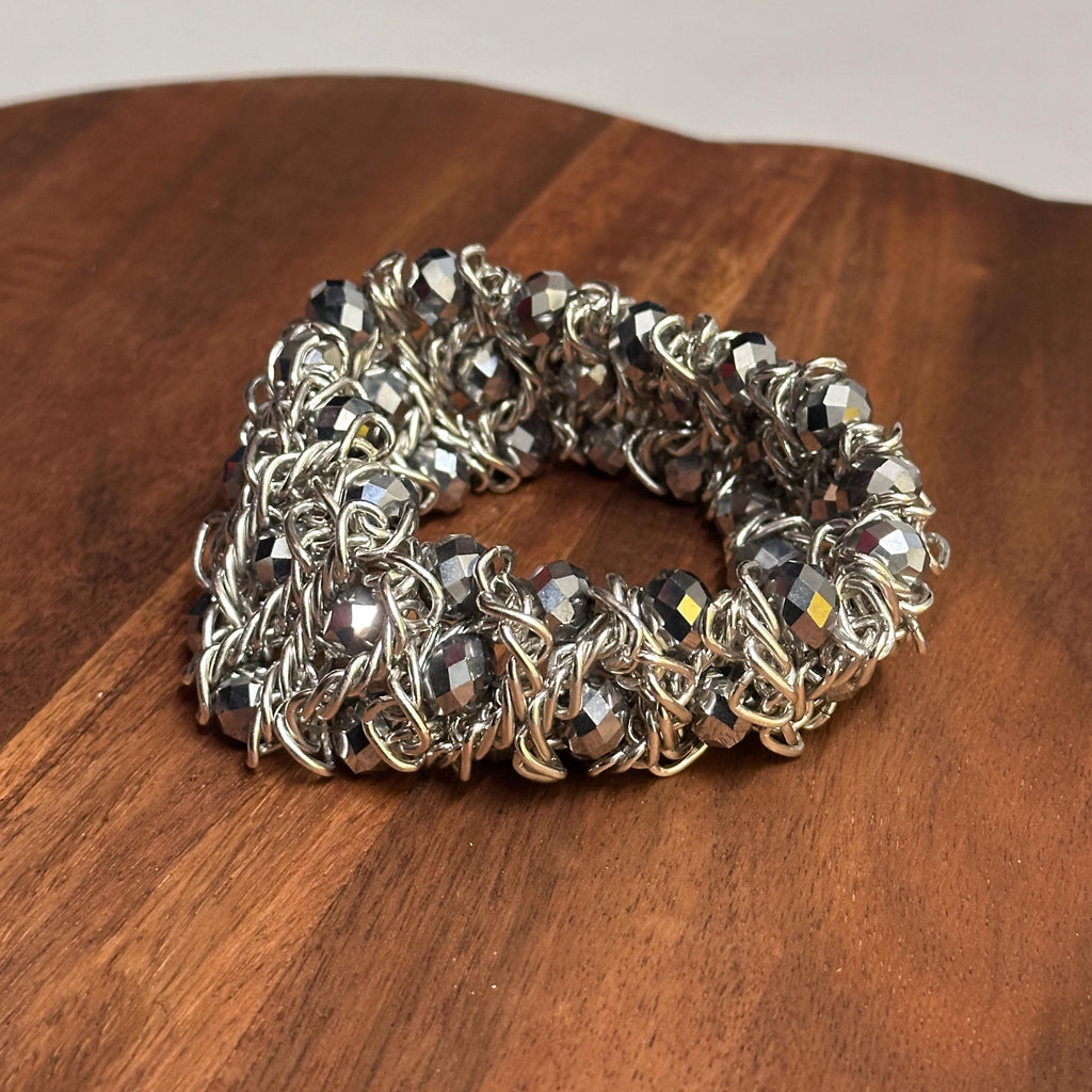 Vintage Unique Cuff Chain Diamanté Bracelet Jewellery Gift